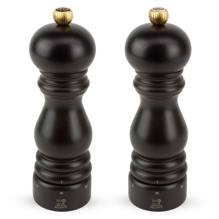 PARIS Zestaw młynków sól + pieprz 18 cm, czekolada