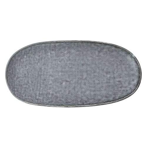 Półmisek owalny, 33,5x13,6 cm, szary, Len