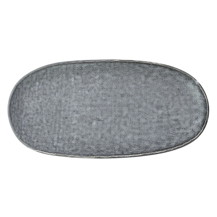 Półmisek owalny, 33,5x13,6 cm, szary, Len