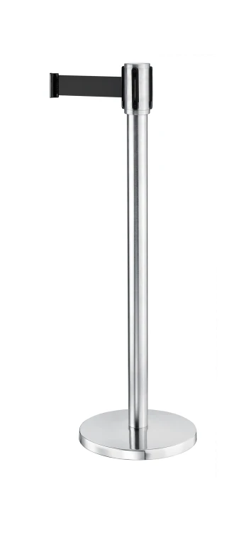 Słupek odgradzający, 59,5 cm, czarna taśma 200 cm