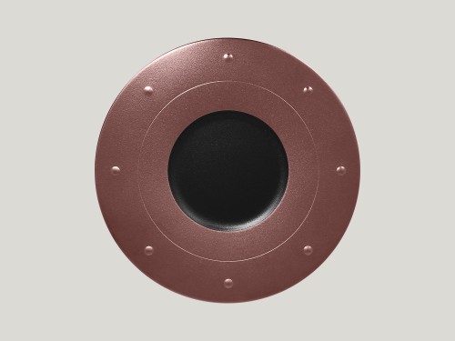 Metalfussion talerz płaski zdobiony brązowy 31 cm