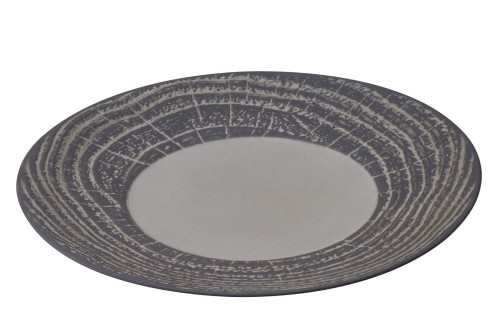 Talerz plaski, 28 cm, szary, Arborescence