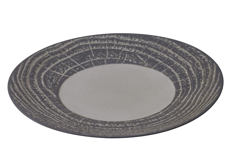 Talerz plaski, 28 cm, szary, Arborescence