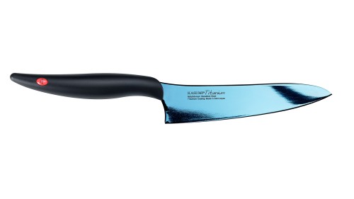 Nóż szefa kuchni, 13 cm, kuty, niebieski, Titanium