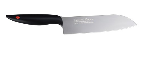 Nóż Santoku, 18 cm, kuty, grafitowy, Titanium