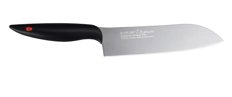Nóż Santoku, 18 cm, kuty, grafitowy, Titanium