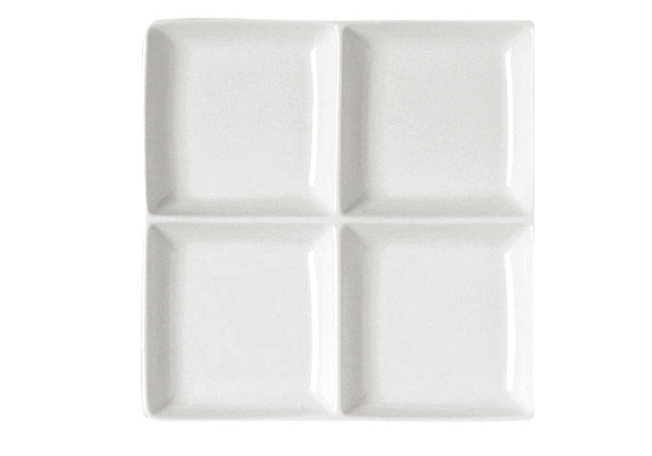Talerz bufetowy, 20x20 cm, 4 przegrody, Minimax