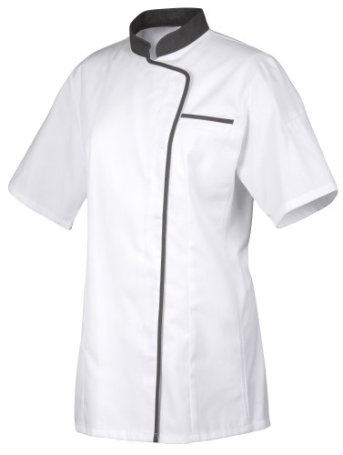 Bluza kr. ręk., biała, szara lam., L, Expression
