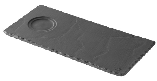 Talerz płaski, 25x12 cm, z wycięciem, Basalt