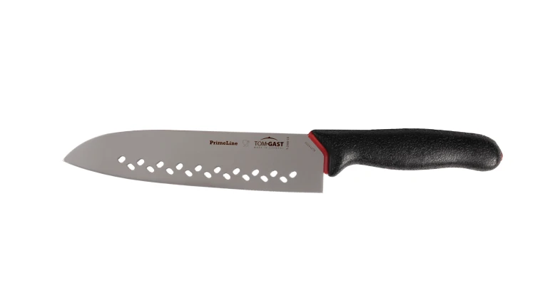 Nóż Santoku, 19 cm, perforowany, Primeline