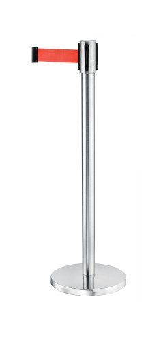 Słupek odgradzają., 59,5 cm, czerwona taśma 200 cm