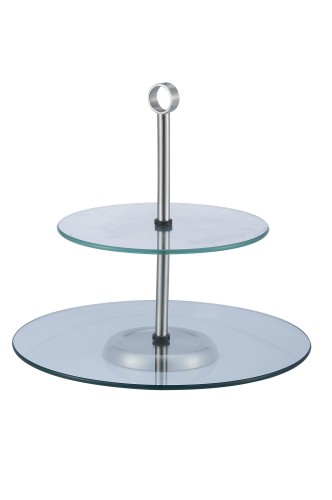 Patera 2 stopniowa, 30 cm, szklana