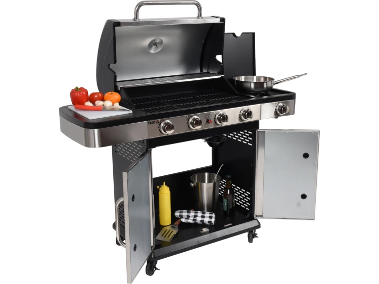 GRILL GAZOWY 4+1 STAL NIERDZEWNA 14,2KW