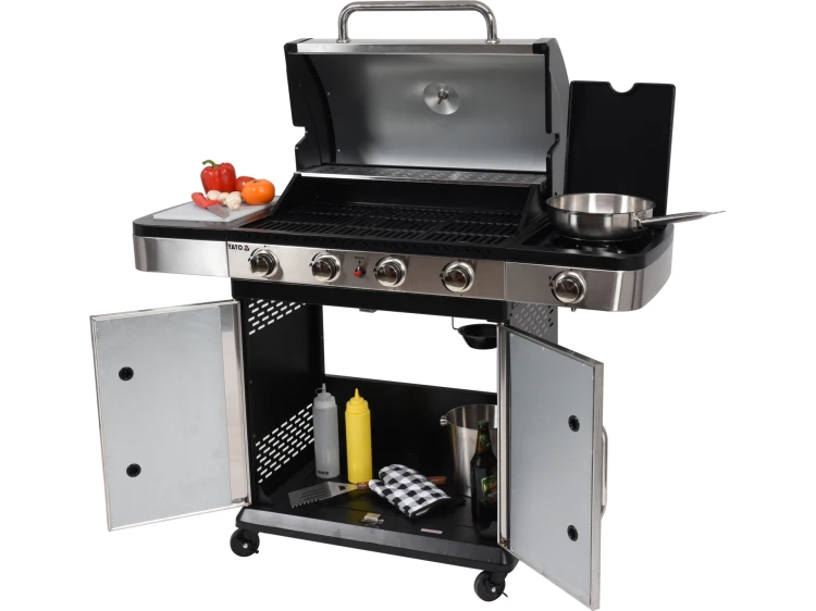 GRILL GAZOWY 4+1 STAL NIERDZEWNA 14,2KW