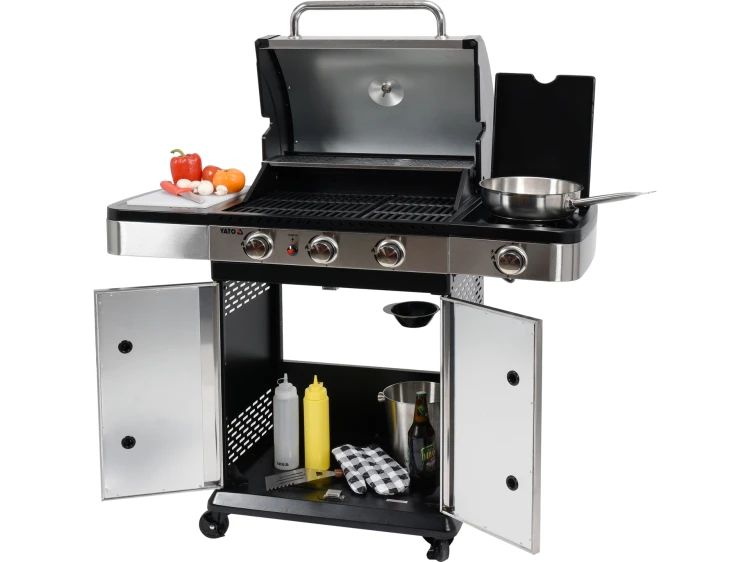 GRILL GAZOWY 3+1 STAL NIERDZEWNA 11,2KW