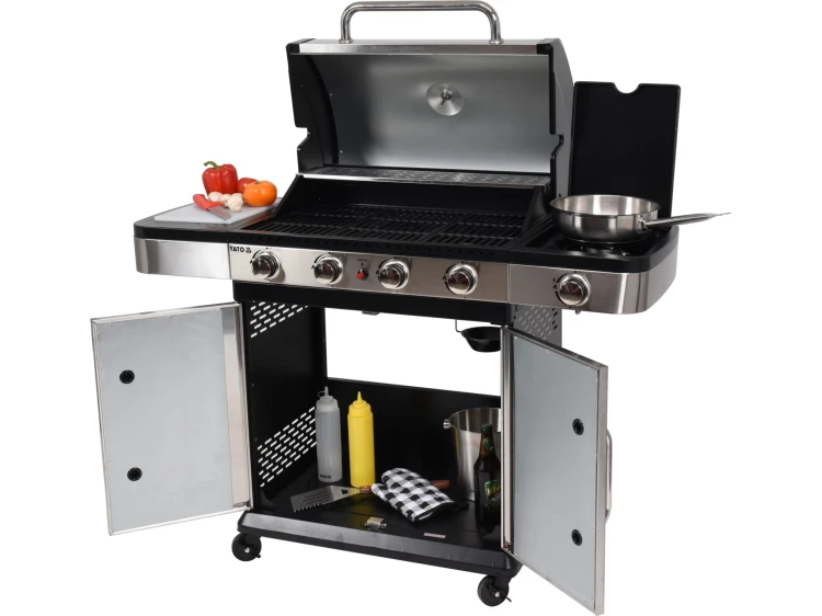 GRILL GAZOWY 4+1 STAL NIERDZEWNA 14,2KW