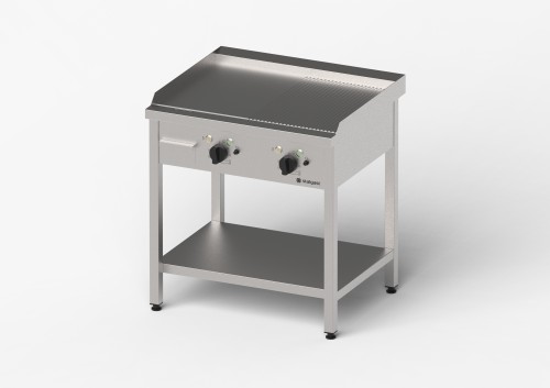Płyta grillowa elektryczna, gładko-ryflowana, Gredil, 800x700x850 mm, P 8.1 kW, U 400 V