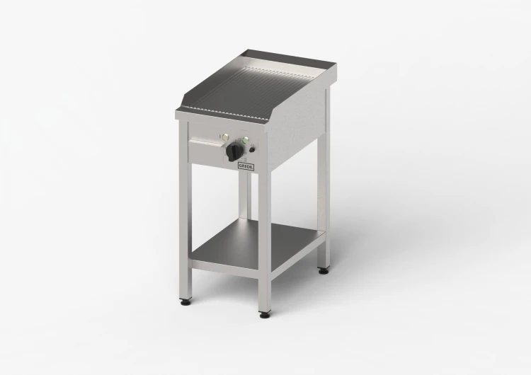 Płyta grillowa elektryczna, ryflowana, Gredil, 400x700x850 mm, P 4.0 kW, U 400 V