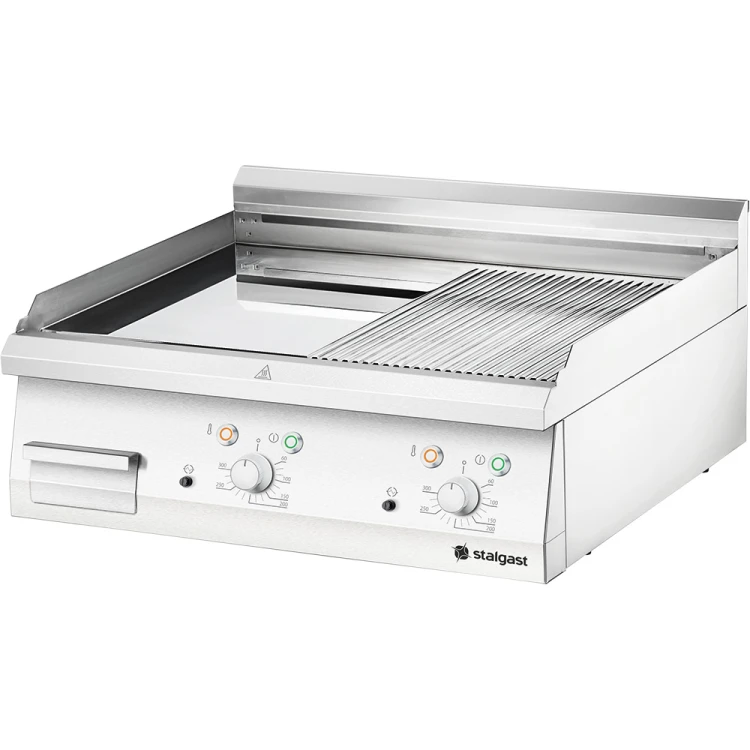 Płyta grillowa elektryczna, chromowana, gładko-ryflowana, P 8.1 kW, U 400 V