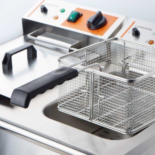 Frytownica elektryczna z kranem, 2-komorowa, Caterina, V 2x8 l, P 2x3 kW - zdjęcie 2
