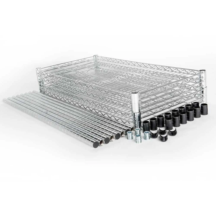 Regał chromowany, 4 półki, składany, Gredil, 900x450x1800 mm - zdjęcie 3