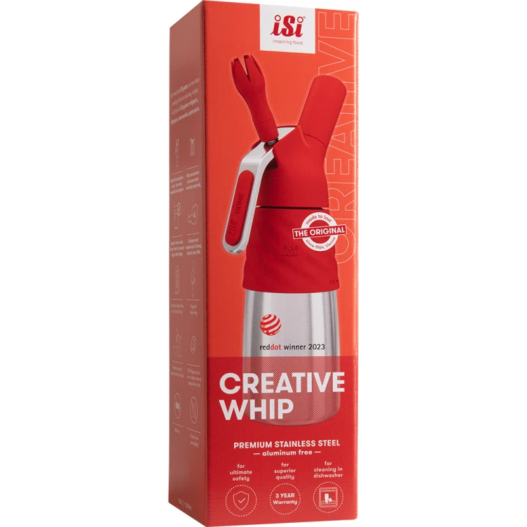 Syfon do bitej śmietany, iSi, Creative Whip, Standard, czerwony, V 0.5l - zdjęcie 2
