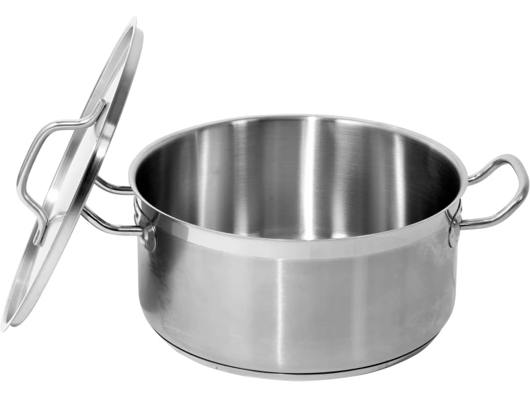 GARNEK NISKI Z POKRYWKĄ ZE STALI NIERDZEWNEJ 28X13CM 8L